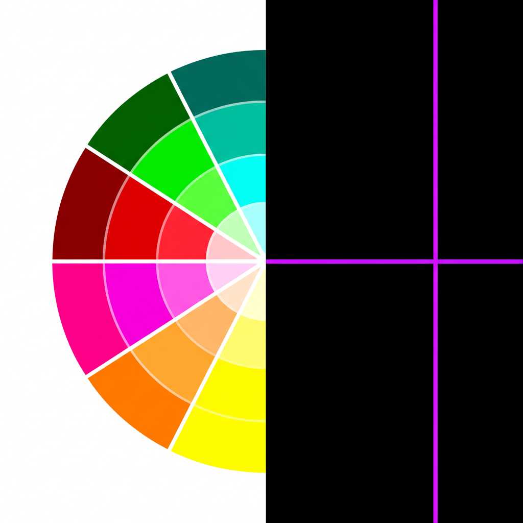 A conceptual image showing a simplified color wheel subtly integrated with a view of a well-composed generic abstract metal art piece in a stylish room setting.