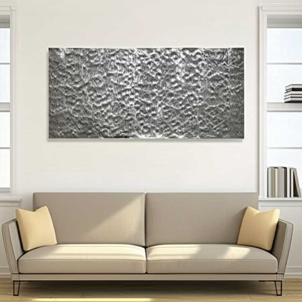 Metal art in modern living room