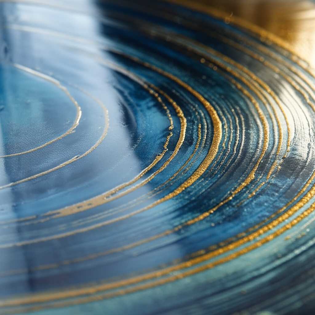 Abstract metal print with visible texture and a glossy sheen, catching the light subtly.