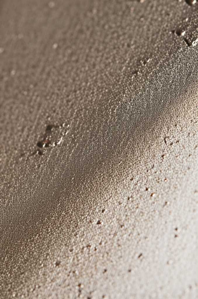 Abstract close-up of a vibrant, luminous metallic surface reflecting colorful light, hinting at a photograph transformed into art.