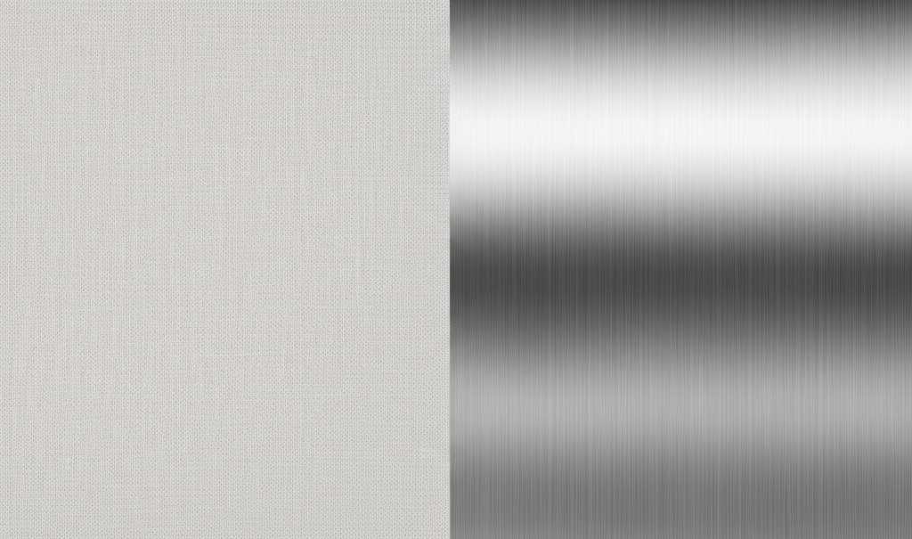 Conceptual side-by-side comparison: left side shows a muted, textured canvas with a hint of an Impressionist image; right side shows a vibrant, glossy, subtly textured metal surface with a similar Impressionist image, highlighting differences in light and color.