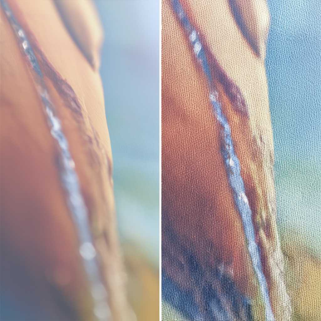 Comparison side-by-side: metal vs canvas