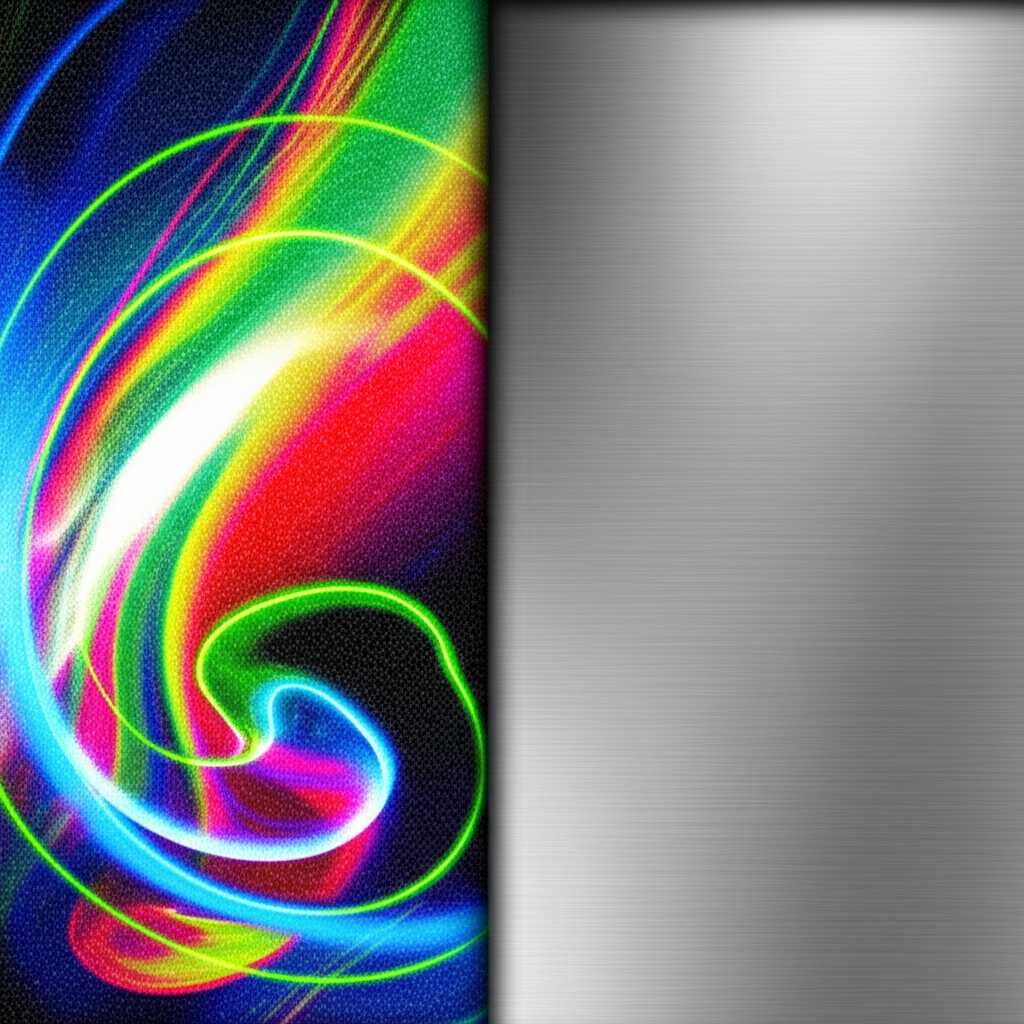 Abstract colors merging onto metal