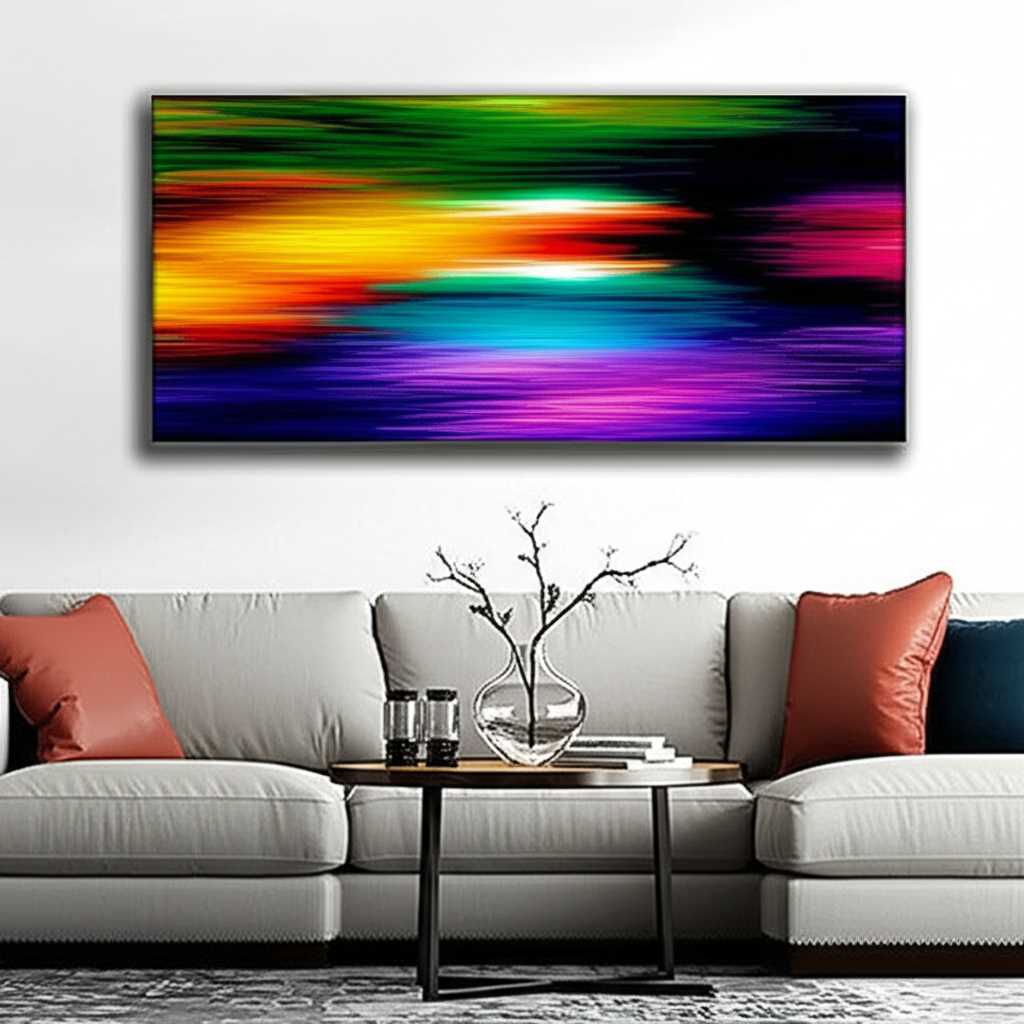 Modern Living Room with Metal Art