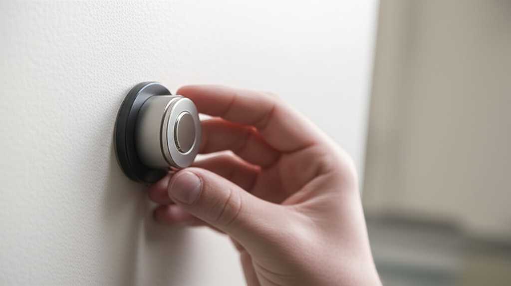 A close-up of a modern magnetic mounting system being demonstrated near a wall. One part of the magnet is on the wall, and the other is shown ready to attach to the back of an art piece.