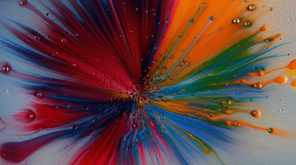 Abstract vibrant colors on metal surface