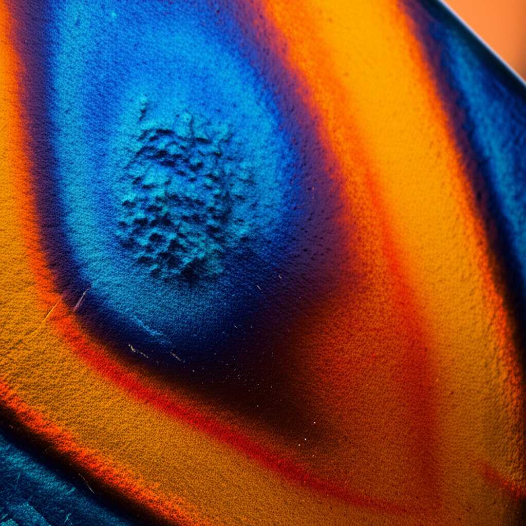 Close-up section of a generic metal print showing intense color saturation and light reflection highlighting a glossy sheen.