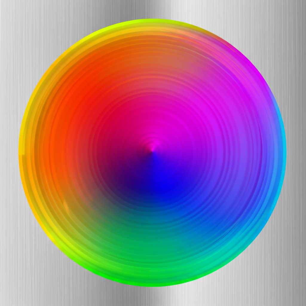 An abstract visual representation of color theory principles, perhaps overlapping translucent circles of primary and secondary colors with a subtle metallic sheen in the background, suggesting clarity and vibrancy.