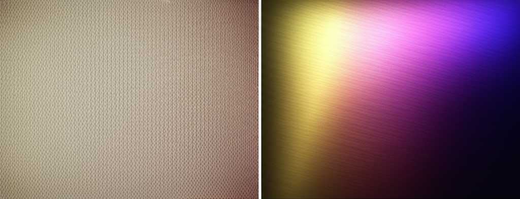 Split comparison of canvas texture vs glossy metal