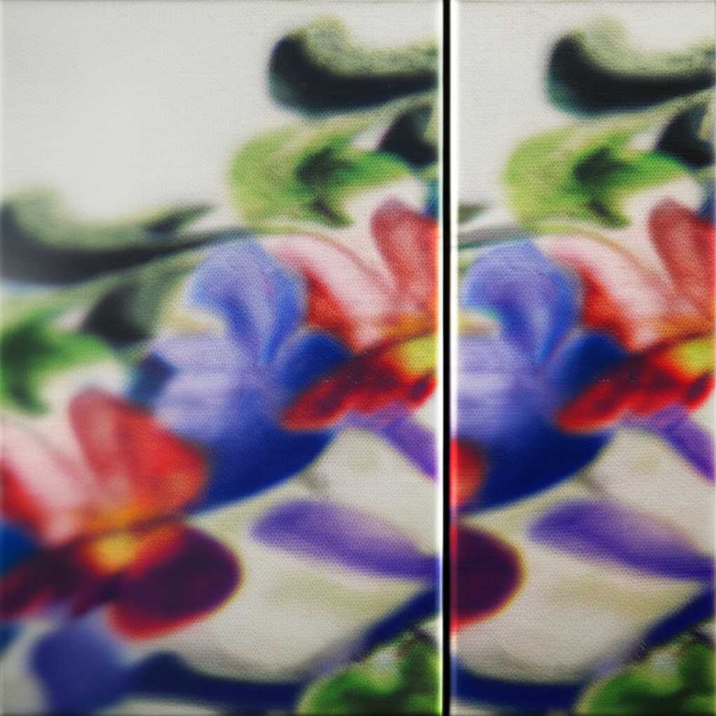 Conceptual comparison of image vibrancy on metal versus canvas