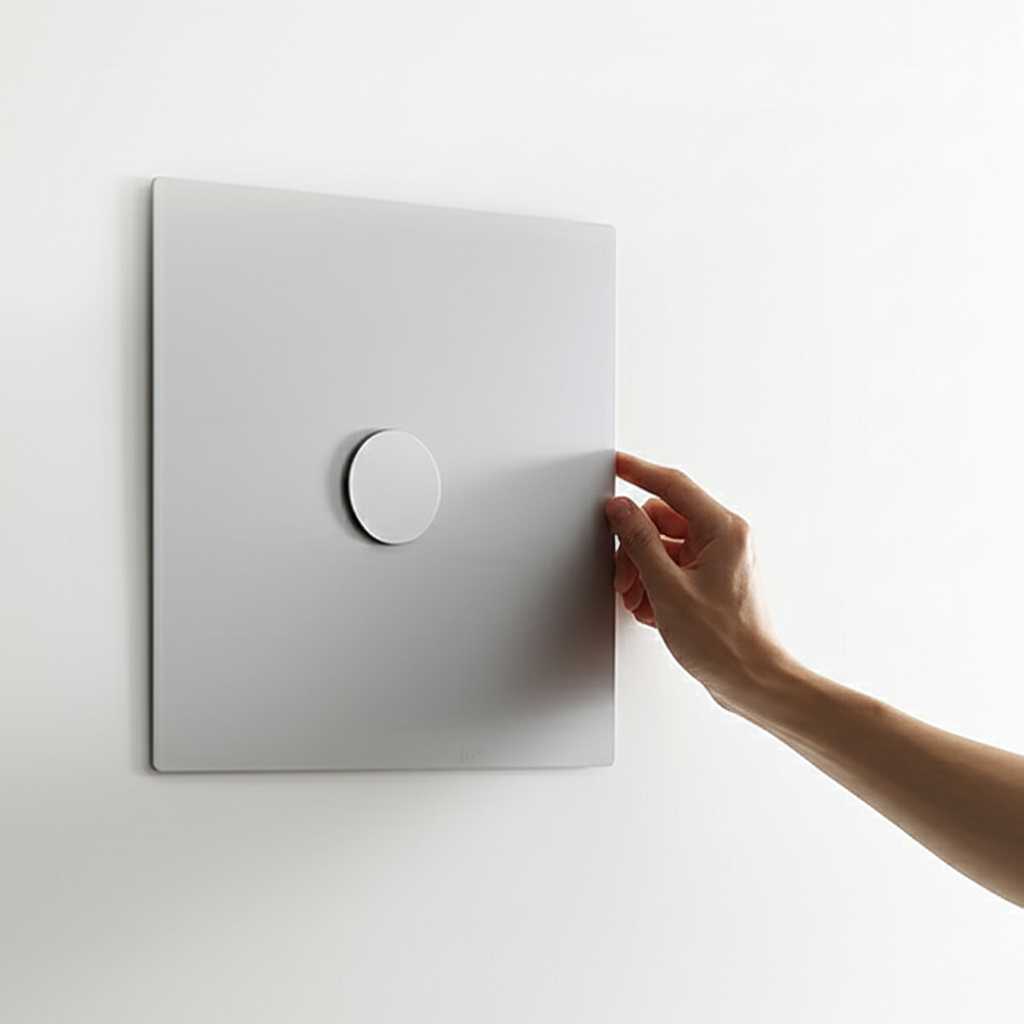 A conceptual image demonstrating an easy-to-use, wall-friendly magnetic mounting system for metal art (generic representation).