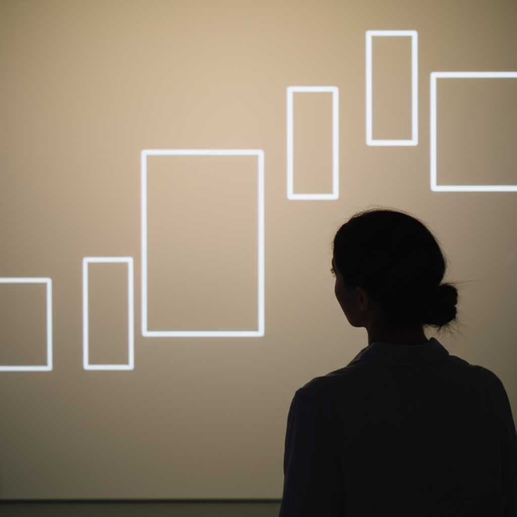 Person imagining art on wall