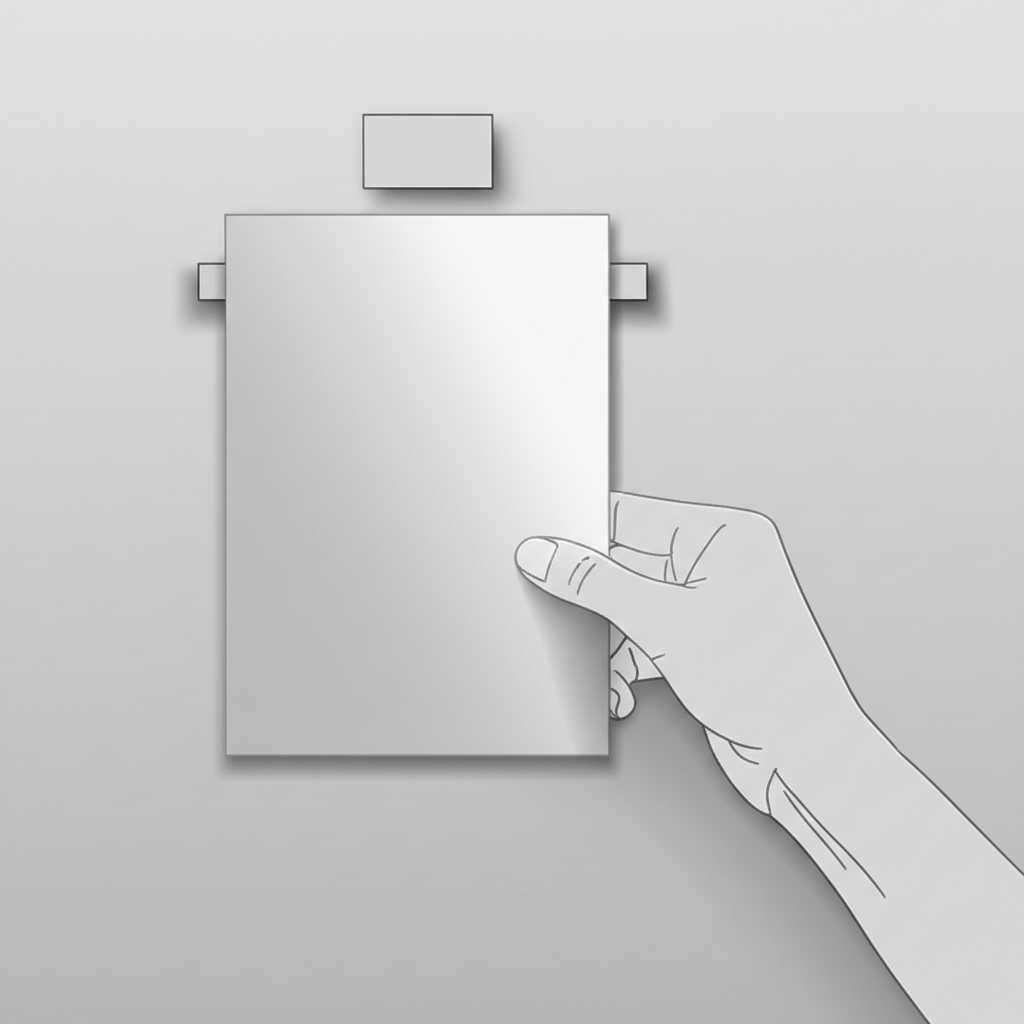 Conceptual image illustrating an easy-to-use magnetic mounting system for a metal print.