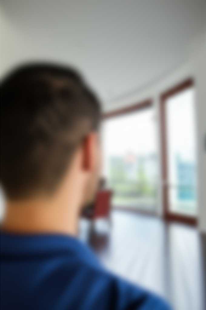 A person thoughtfully admiring an Impressionist metal art print in a gallery-like home setting.