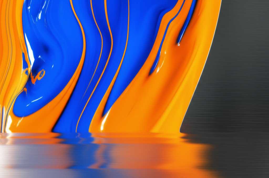 Abstract colorful swirls on metal